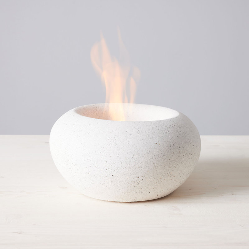 TerraFlame Stone Concrete Table Top Gel Fuel Fire Bowl Indoor and